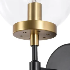 Mid-Century 1-Light Clear Glass Globe Vanity Wall Sconce