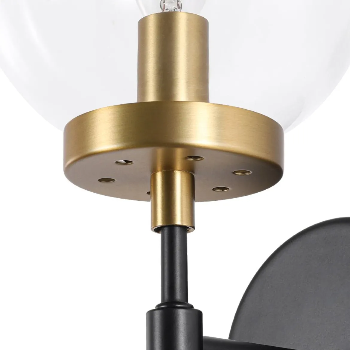 Mid-Century 1-Light Clear Glass Globe Vanity Wall Sconce