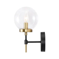 Mid-Century 1-Light Clear Glass Globe Vanity Wall Sconce