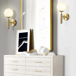 Mid-century 1-light Globe Wall Sconce