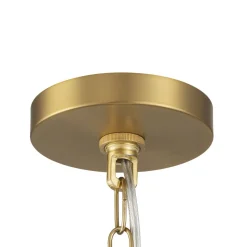 Mid-Century 1-Light White Gold Metal Conical Pendant Light