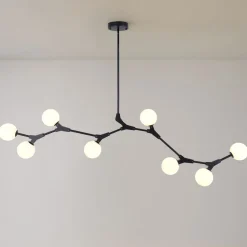Mid-century Linear Island Branching Bubble Chandelier