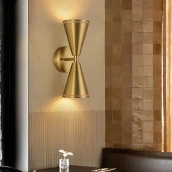 Mid-Century Modern 2-Light Up Down Cone Wall Sconce