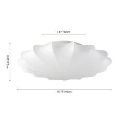 Mid-Century Modern White Flush Mount Light