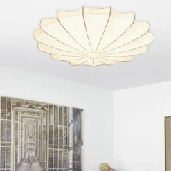 Mid-Century Modern White Flush Mount Light
