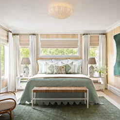 Mid-Century Modern White Flush Mount Light