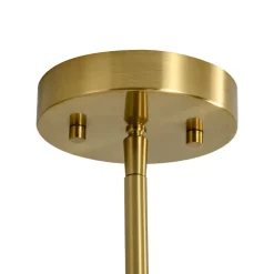 Mid-Century White Brass 8-Light UP and Down Chandelier