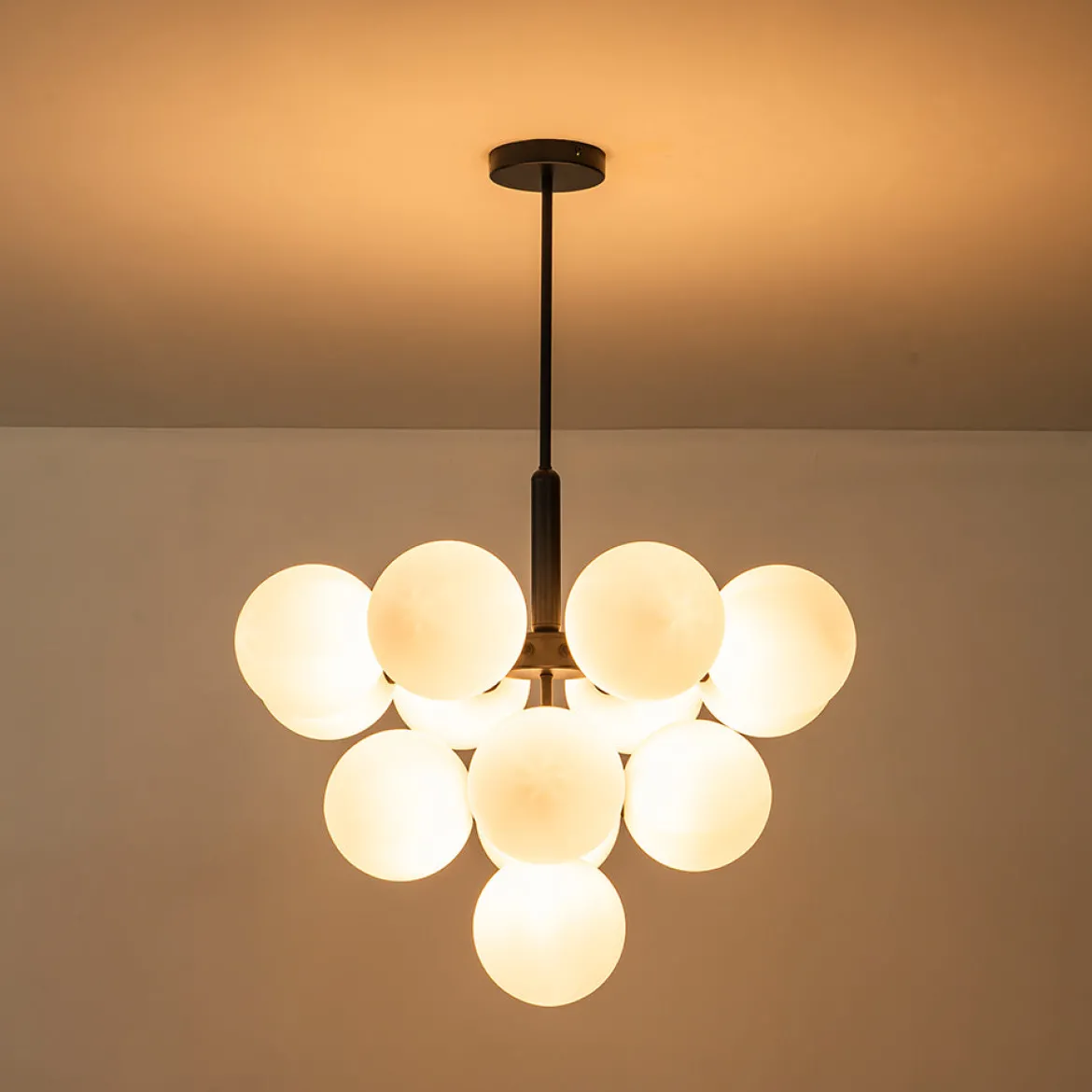 Milky Glass Cluster Bubble Chandelier