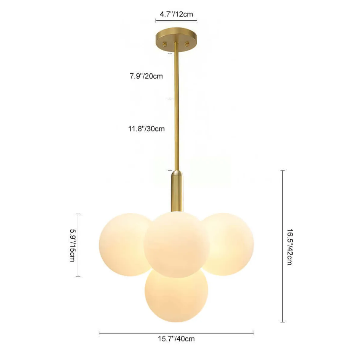 Milky Glass Cluster Bubble Chandelier