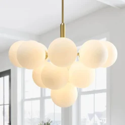 Milky Glass Cluster Bubble Chandelier