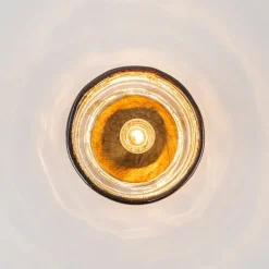 Mini 1-Light Amber Swirl Glass Shade Semi Flush Mount