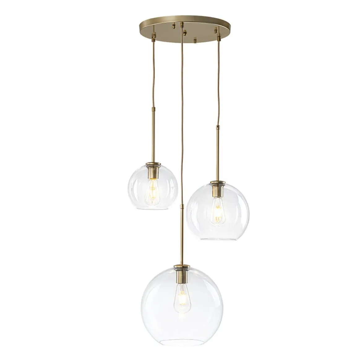 Minimalist Cluster Clear Glass Globe 3-Light Pendant