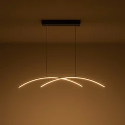 Minimalist Dimmable LED Black Arched Island Chandelier
