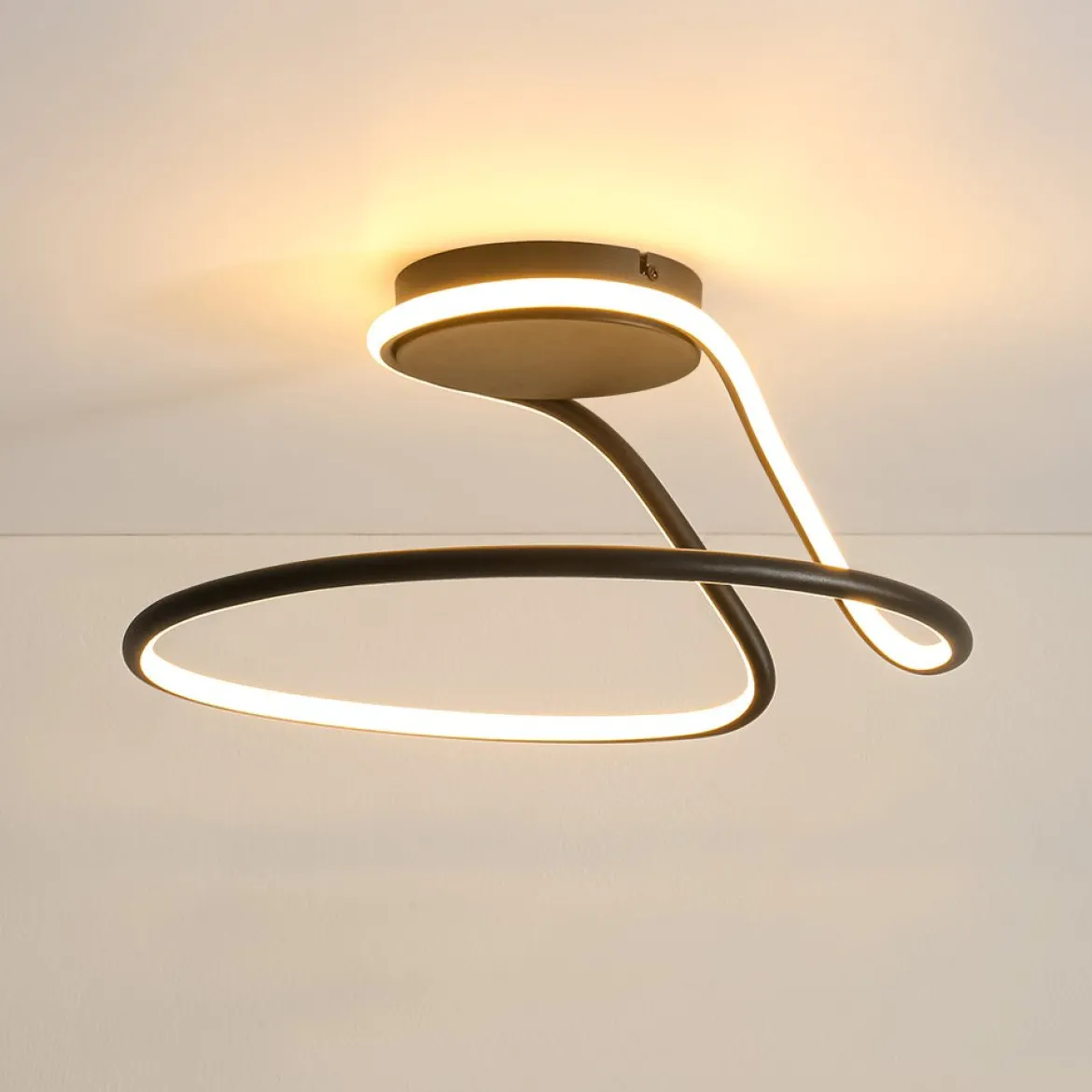Minimalist Dimmable LED Ribbon Semi Flush Mount DIP Switch