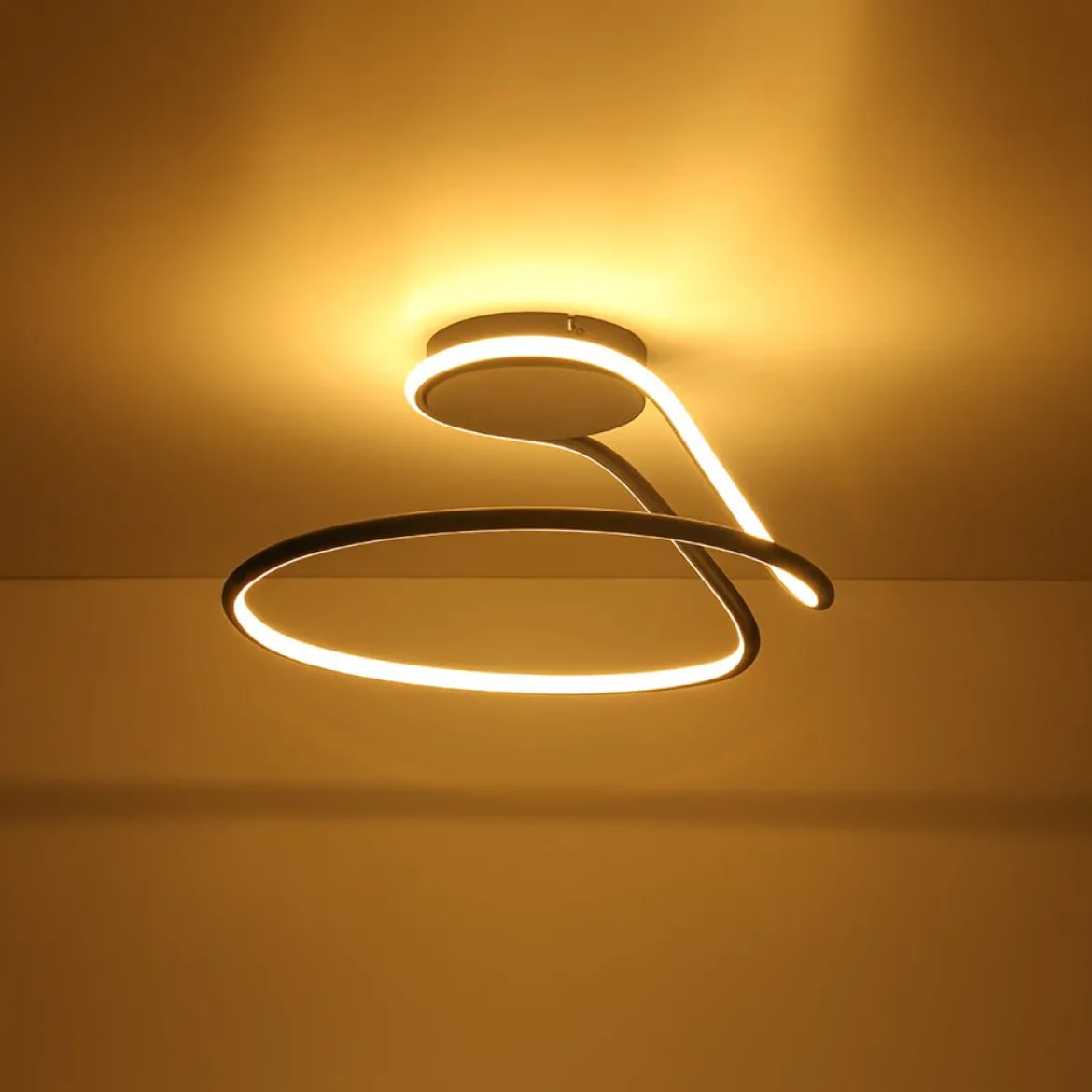 Minimalist Dimmable LED Ribbon Semi Flush Mount DIP Switch