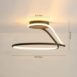 Minimalist Dimmable LED Ribbon Semi Flush Mount DIP Switch