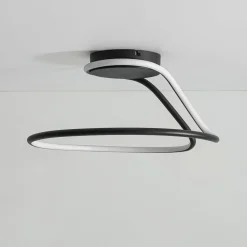 Minimalist Dimmable LED Ribbon Semi Flush Mount DIP Switch