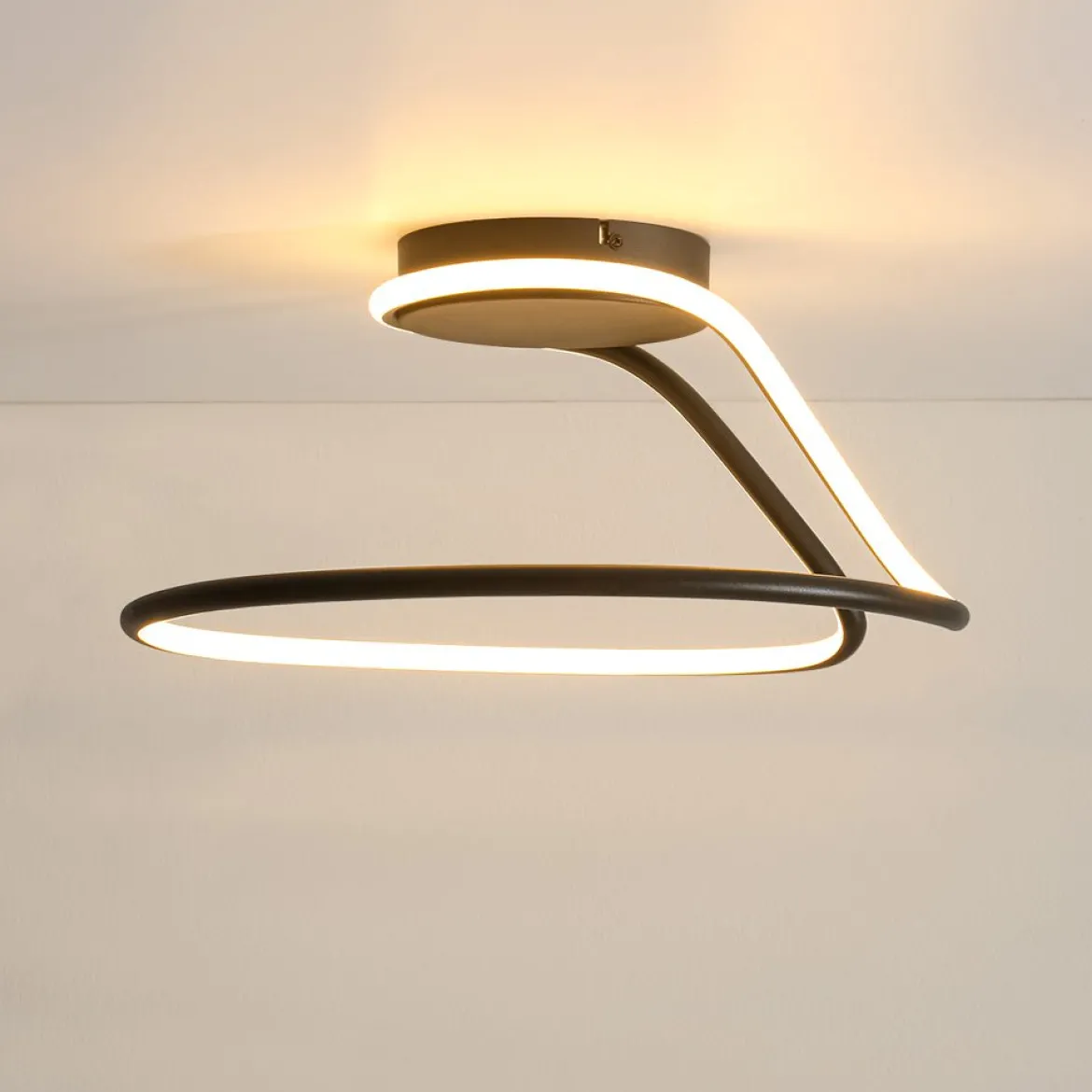 Minimalist Dimmable LED Ribbon Semi Flush Mount DIP Switch