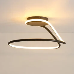 Minimalist Dimmable LED Ribbon Semi Flush Mount DIP Switch