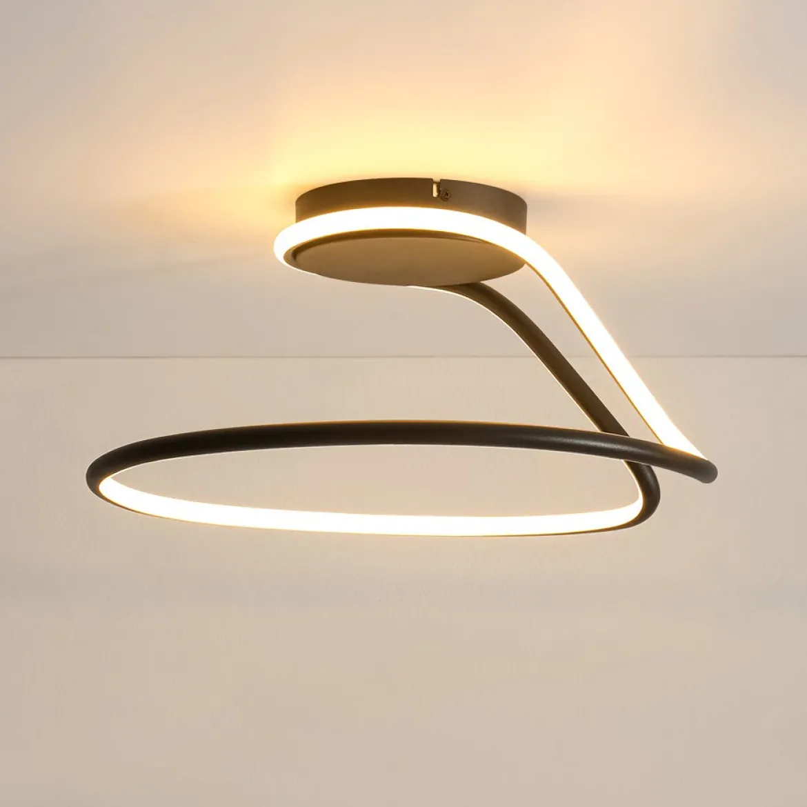 Minimalist Dimmable LED Ribbon Semi Flush Mount DIP Switch