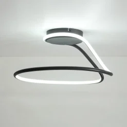 Minimalist Dimmable LED Ribbon Semi Flush Mount DIP Switch