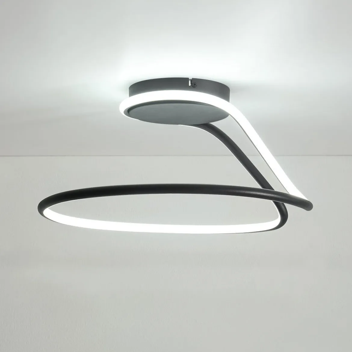 Minimalist Dimmable LED Ribbon Semi Flush Mount DIP Switch