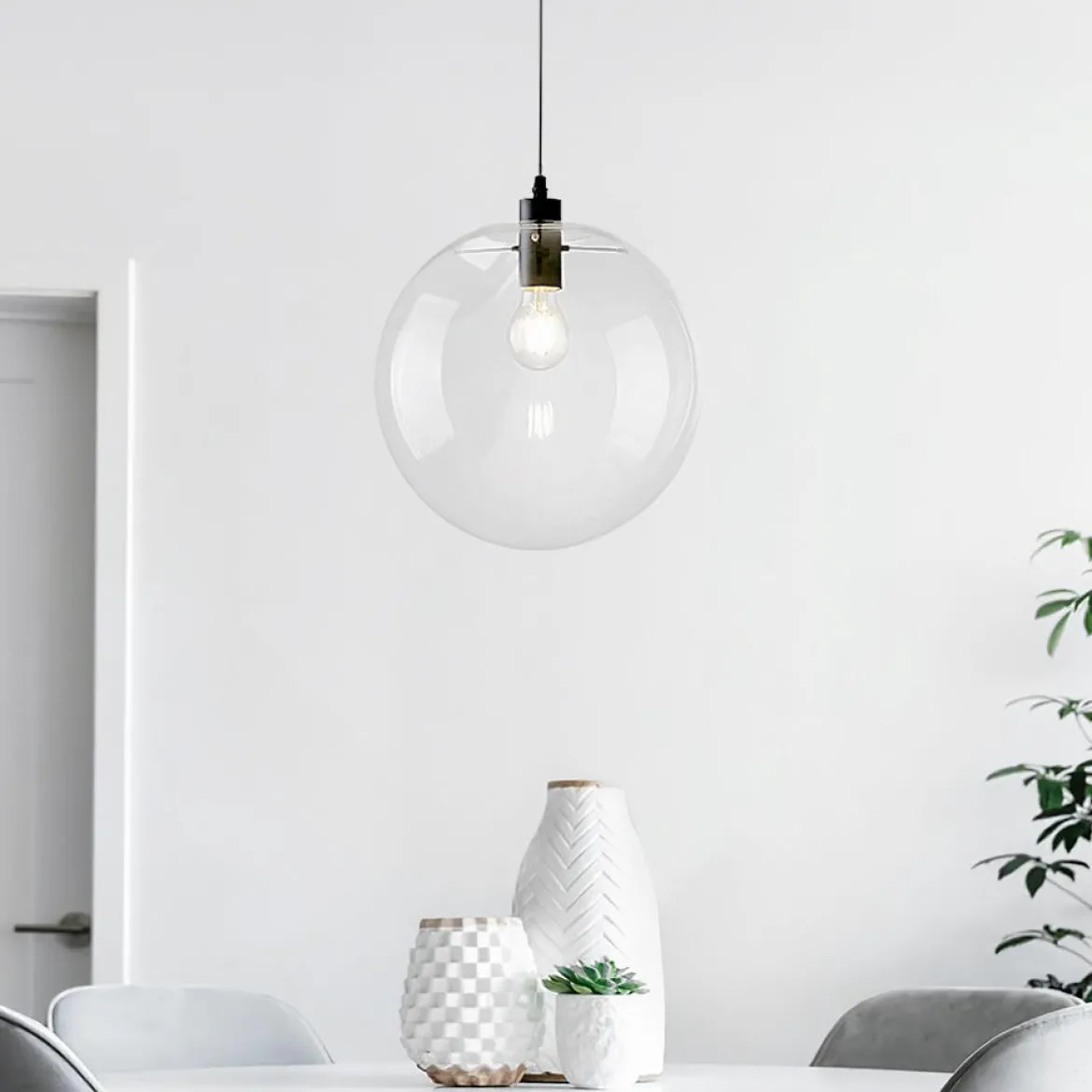 Minimalist Glass Globe Pendant Light