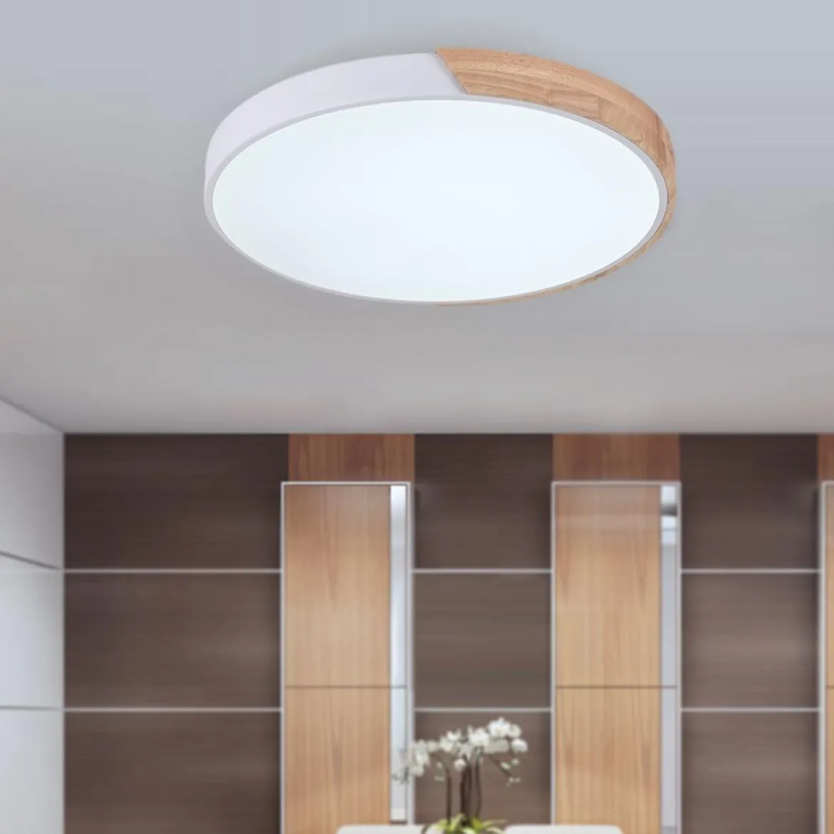 Minimalist LED Flush Mount Drum Light