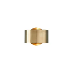 Minimalist 1-Light Brass Drum Wall Light
