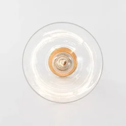 Minimalist 1-Light Clear Glass Saucer Semi Flush Mount