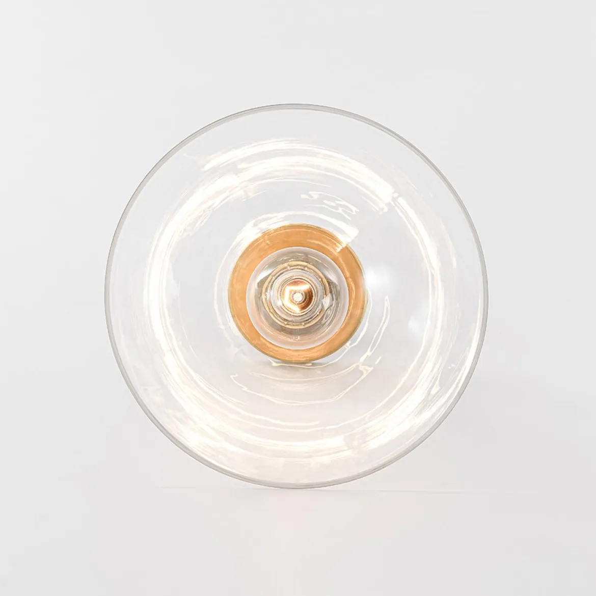 Minimalist 1-Light Clear Glass Saucer Semi Flush Mount