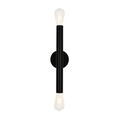 Minimalist 2-Light Linear Tube Vanity Wall Sconce