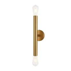 Minimalist 2-Light Linear Tube Vanity Wall Sconce