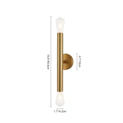 Minimalist 2-Light Linear Tube Vanity Wall Sconce