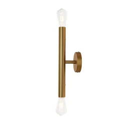 Minimalist 2-Light Linear Tube Vanity Wall Sconce