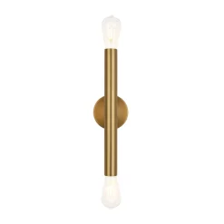 Minimalist 2-Light Linear Tube Vanity Wall Sconce