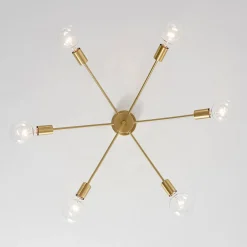 Minimalist 6-Light Metal Round Sputnik Swoop Chandelier