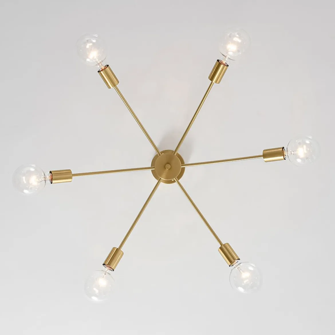 Minimalist 6-Light Metal Round Sputnik Swoop Chandelier