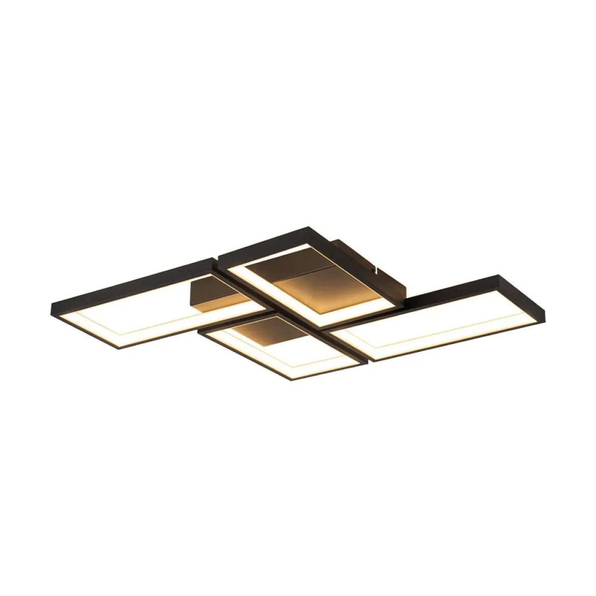 Minimalist 4-light Rectangular Dimmable LED Semi Flush Mount