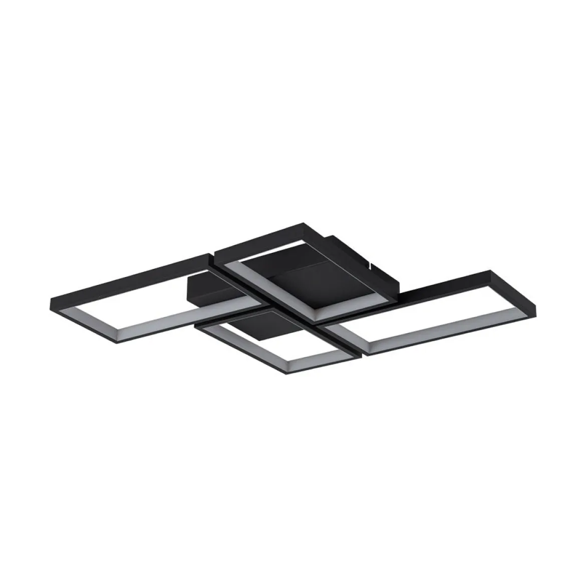 Minimalist 4-light Rectangular Dimmable LED Semi Flush Mount