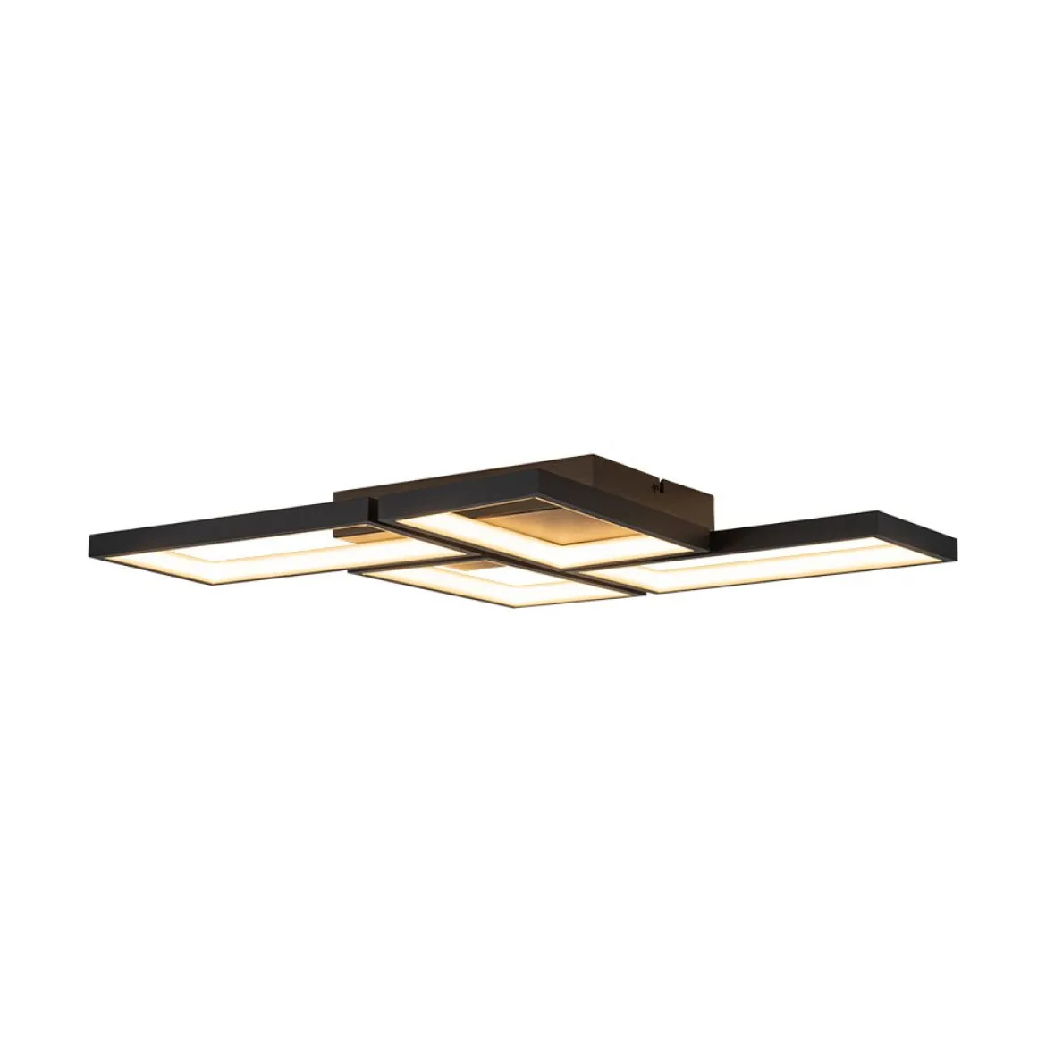 Minimalist 4-light Rectangular Dimmable LED Semi Flush Mount