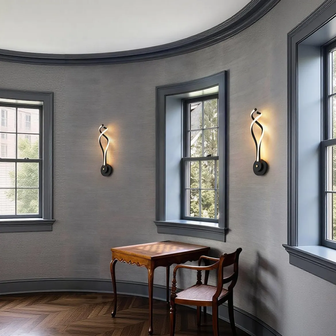 Minimalist 2-Light Twist Ribbon Dimmable LED Wall Sconce