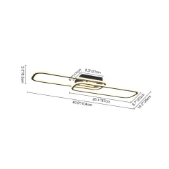 Minimalist Linear Rectangular Ring Dimmable LED Ceiling Light