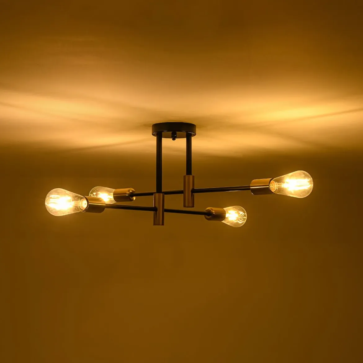 Minimalist Linear Tiered Sputnik Semi Flush Ceiling Light