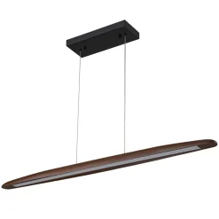 Minimalist Linear Wood Dimmable LED Island Pendant