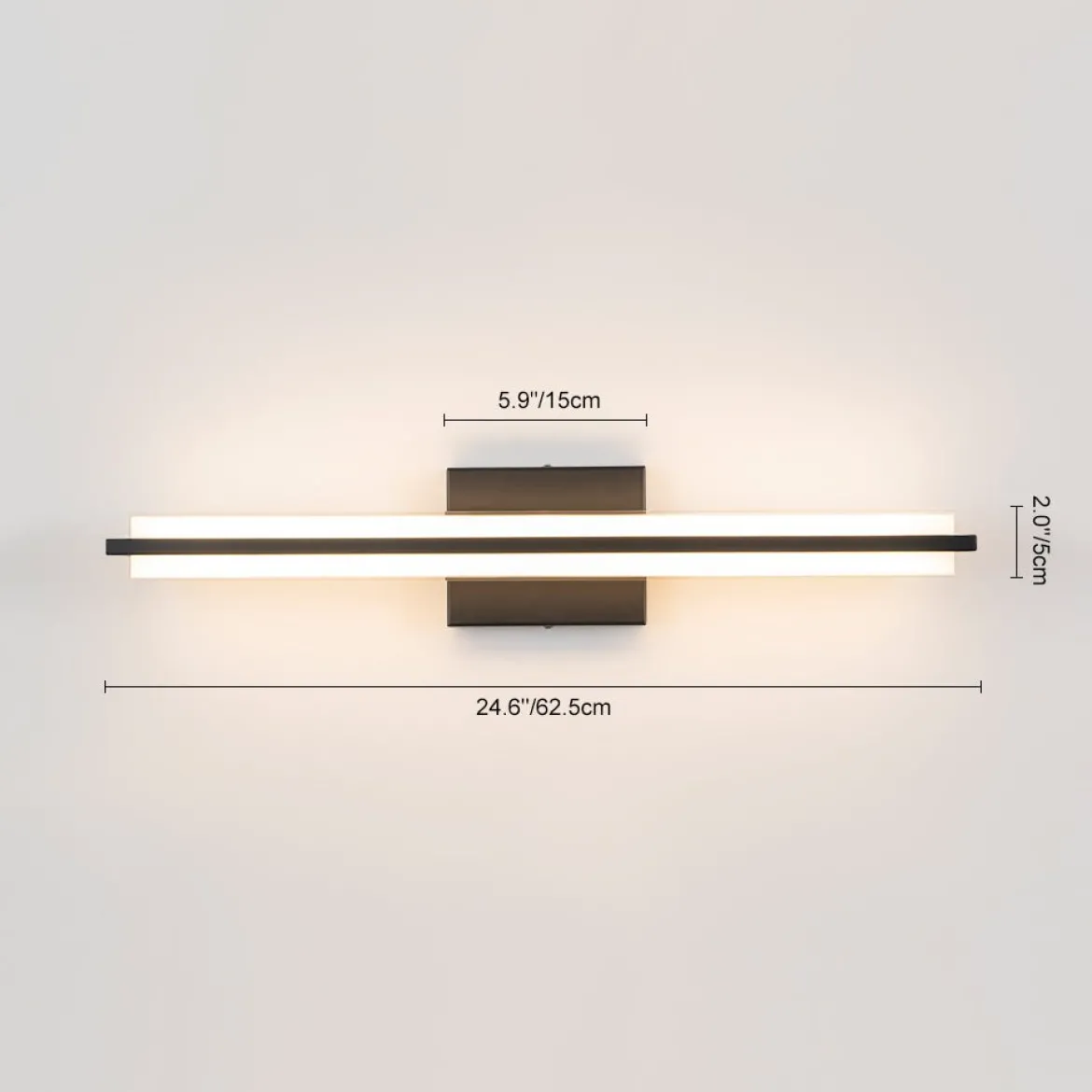 Minimalist Rectangle Dimmable LED Vanity Wall Light