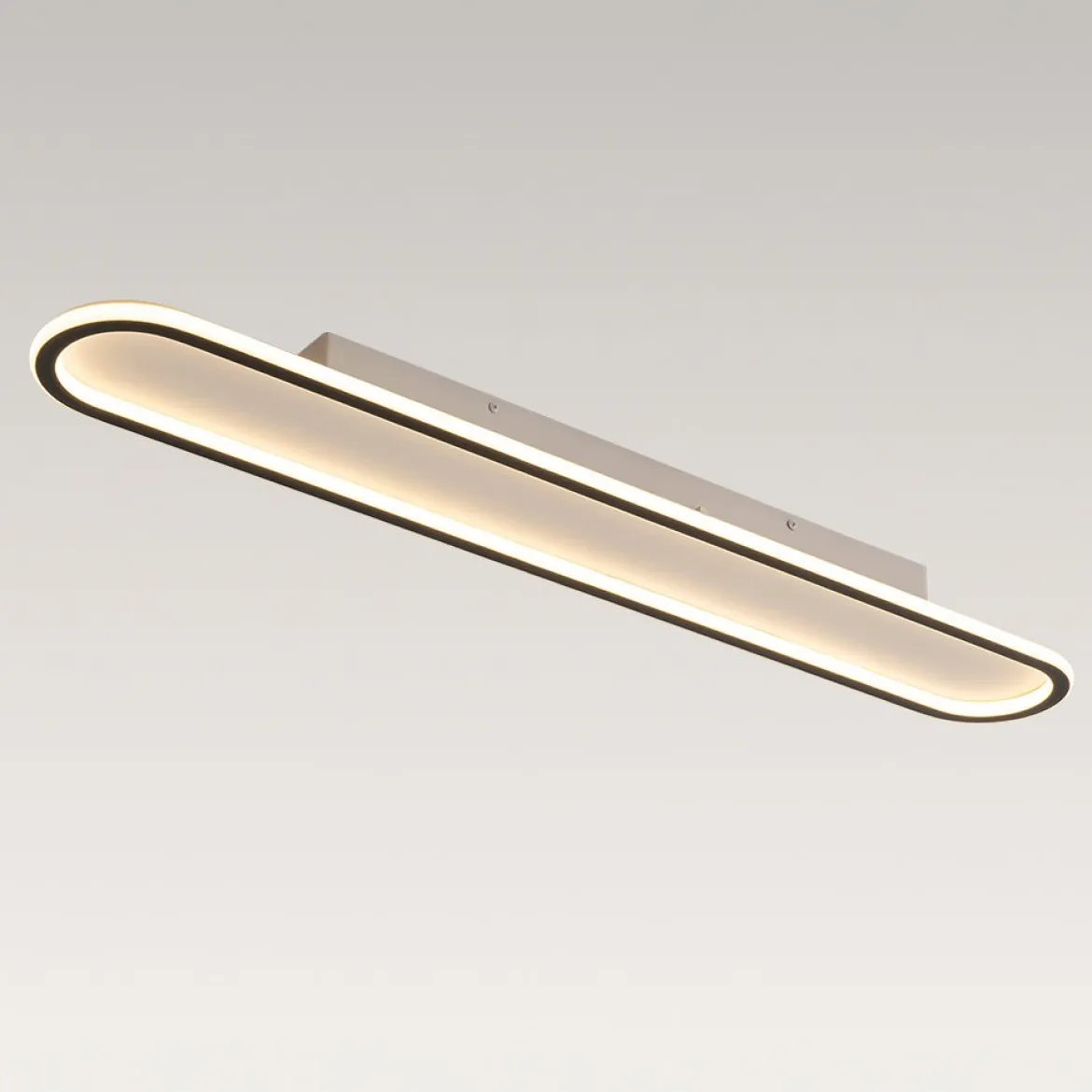 Minimalist Streamlined Oval Warm LED Ceiling Light