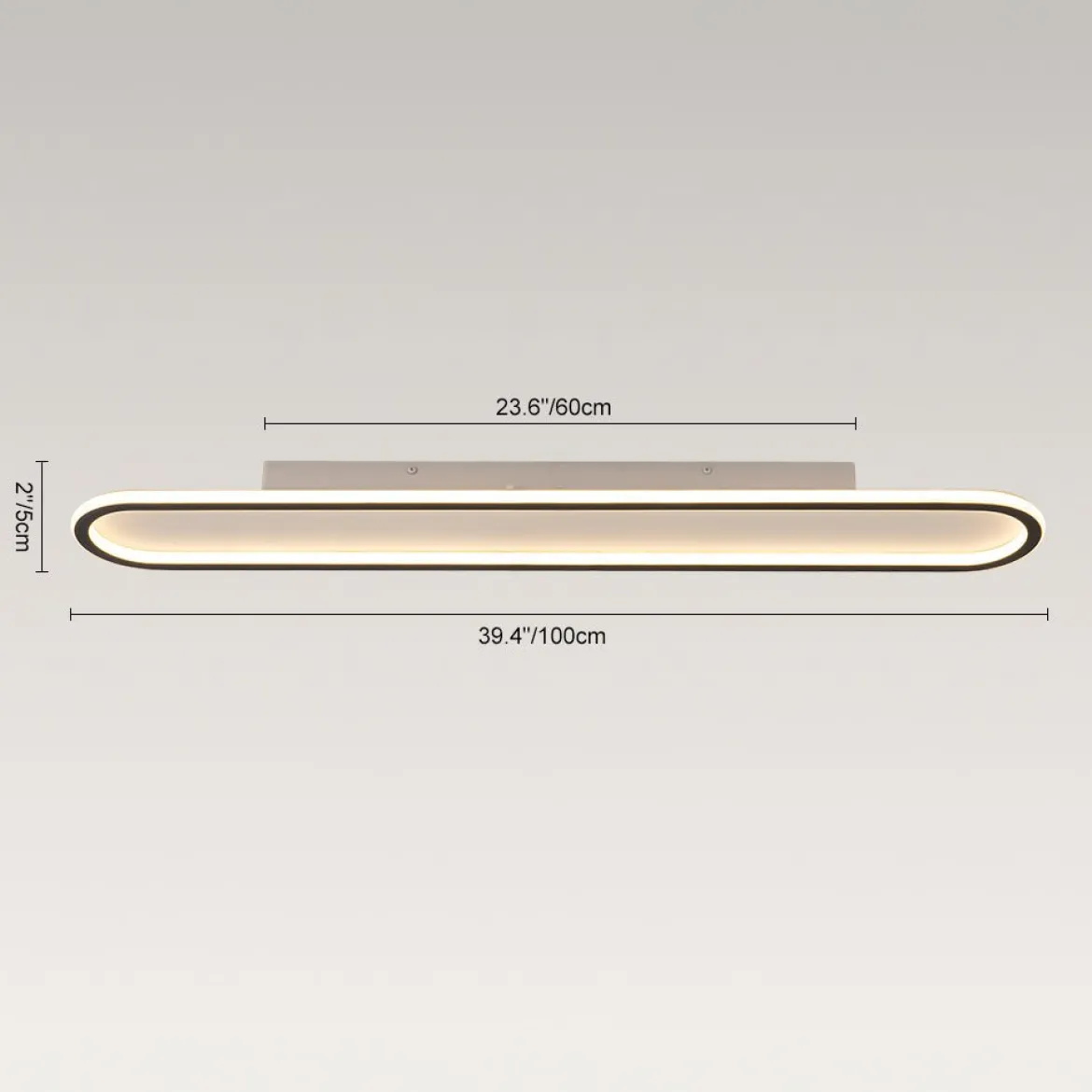Minimalist Streamlined Oval Warm LED Ceiling Light