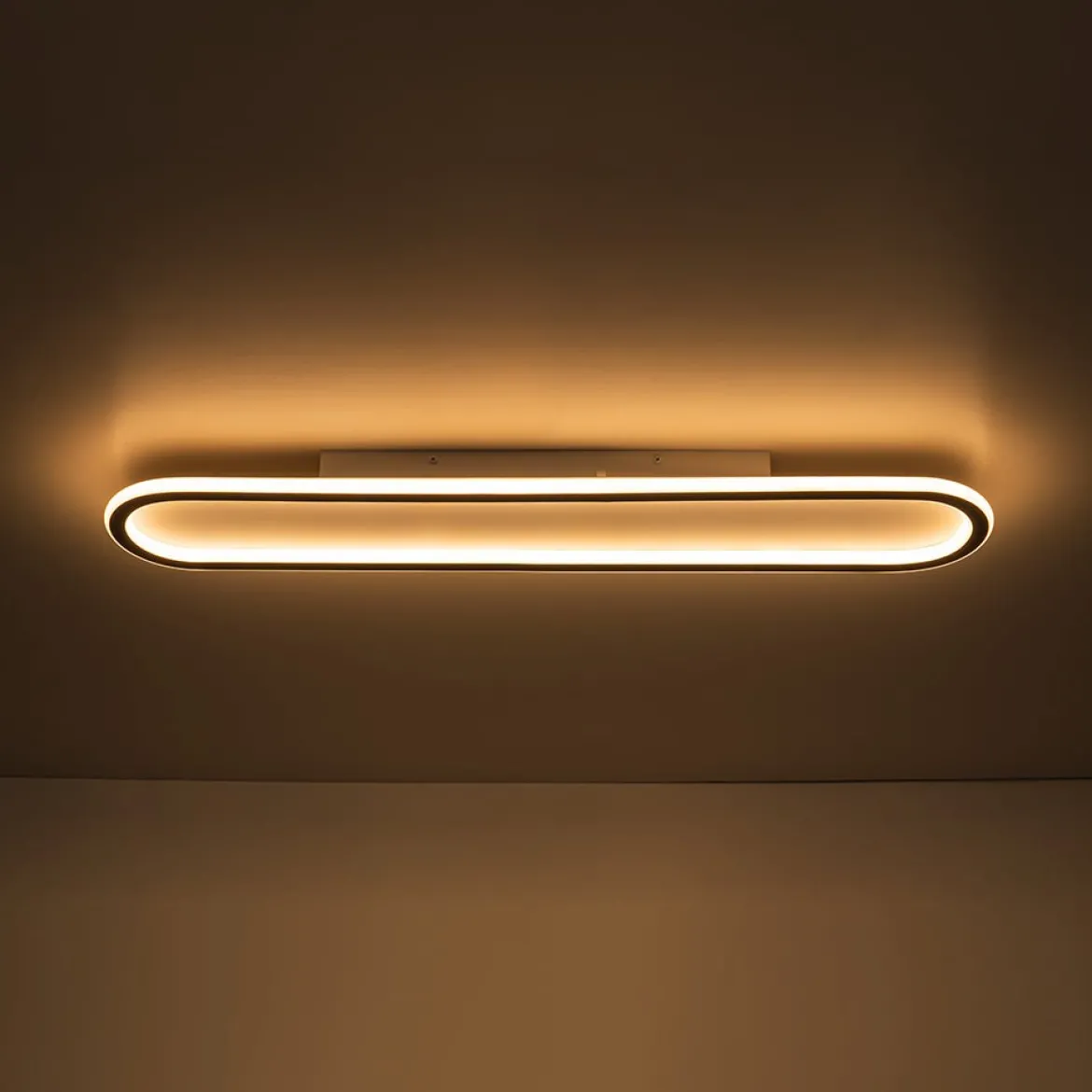 Minimalist Streamlined Oval Warm LED Ceiling Light