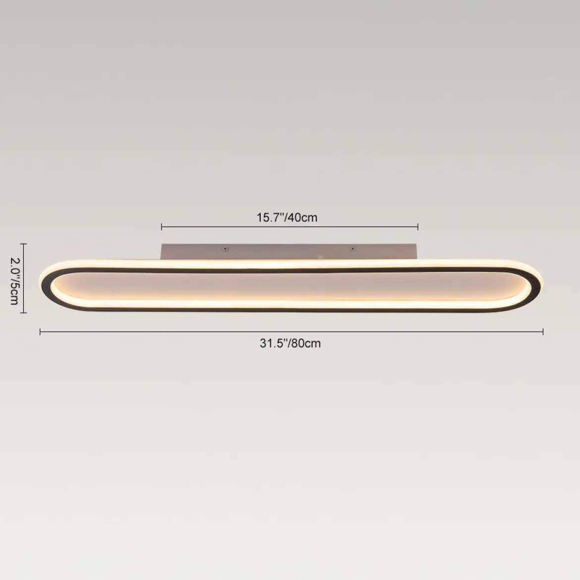 Minimalist Streamlined Oval Warm LED Ceiling Light